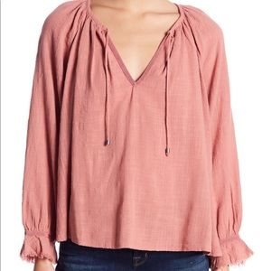 NWT!  Splendid “Spilt Neck Peasant Top”
